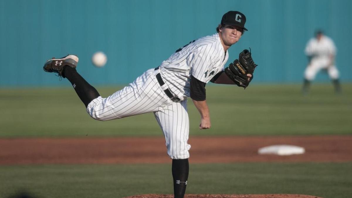 Coastal Carolina pitcher Alex Cunningham got the win Friday night against Texas-Arlington to improve to 6-2 this season.