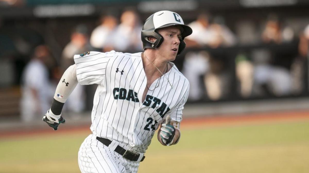 Coastal Carolina outfielder Dalton Ewing was hit by a pitch and fractured a hand last Friday and is expected to miss two to three weeks.