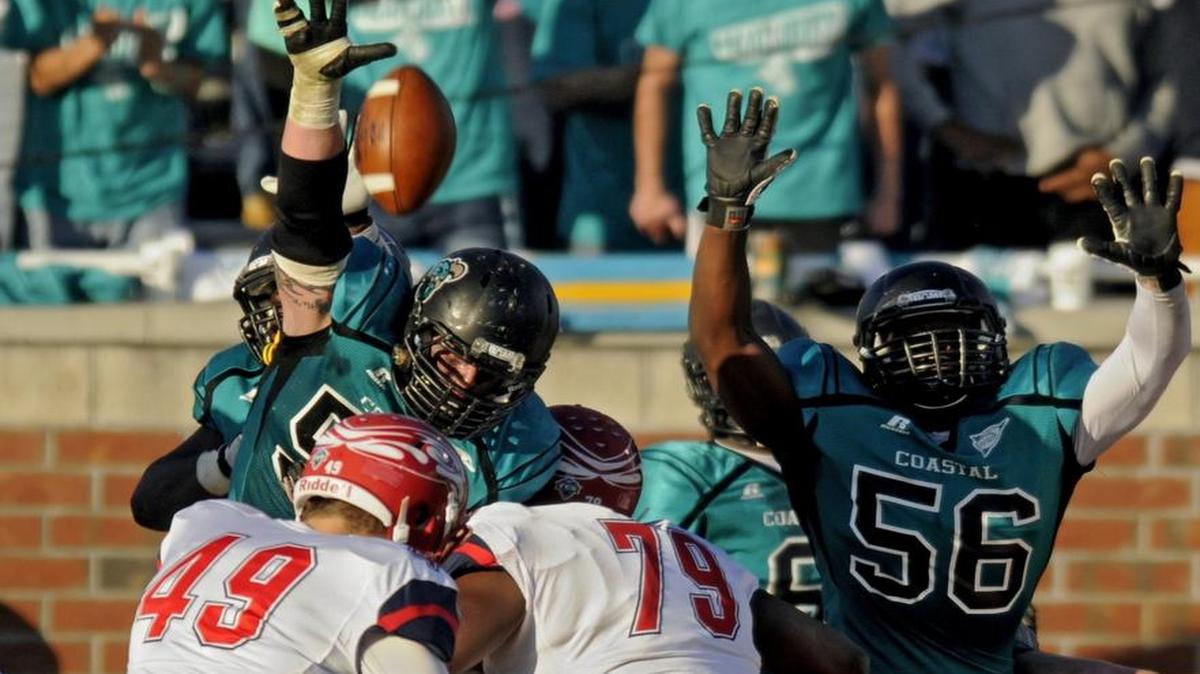 The last time Liberty visited Conway two years ago, this 32-yard field goal by kicker John Lunsford proved a winner for the Flames in a 15-14 win over Coastal Carolina.