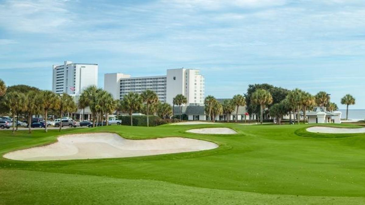 The par-3 ninth hole at The Dunes Golf and Beach Club, which is ranked 39th in Golf Magazine’s Top 100 Courses You Can Play.