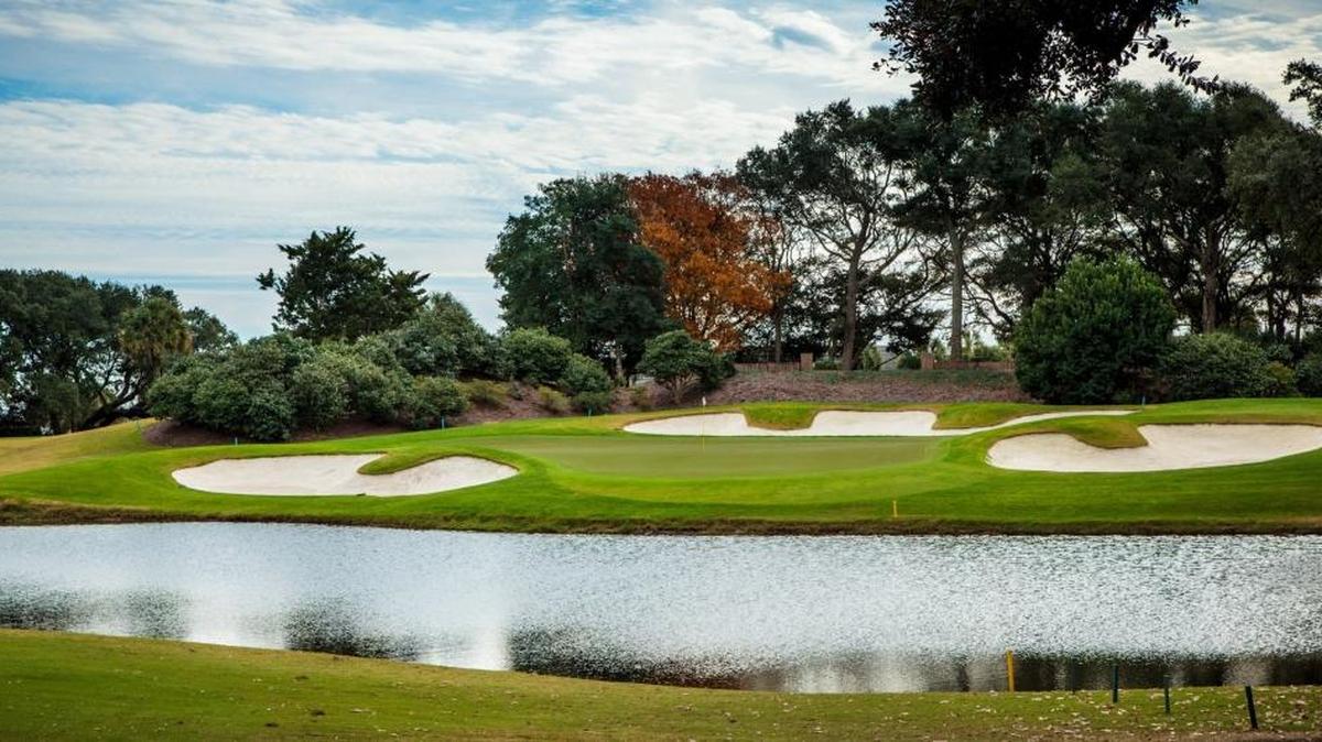 The 18th hole at The Dunes Beach & Golf Club.