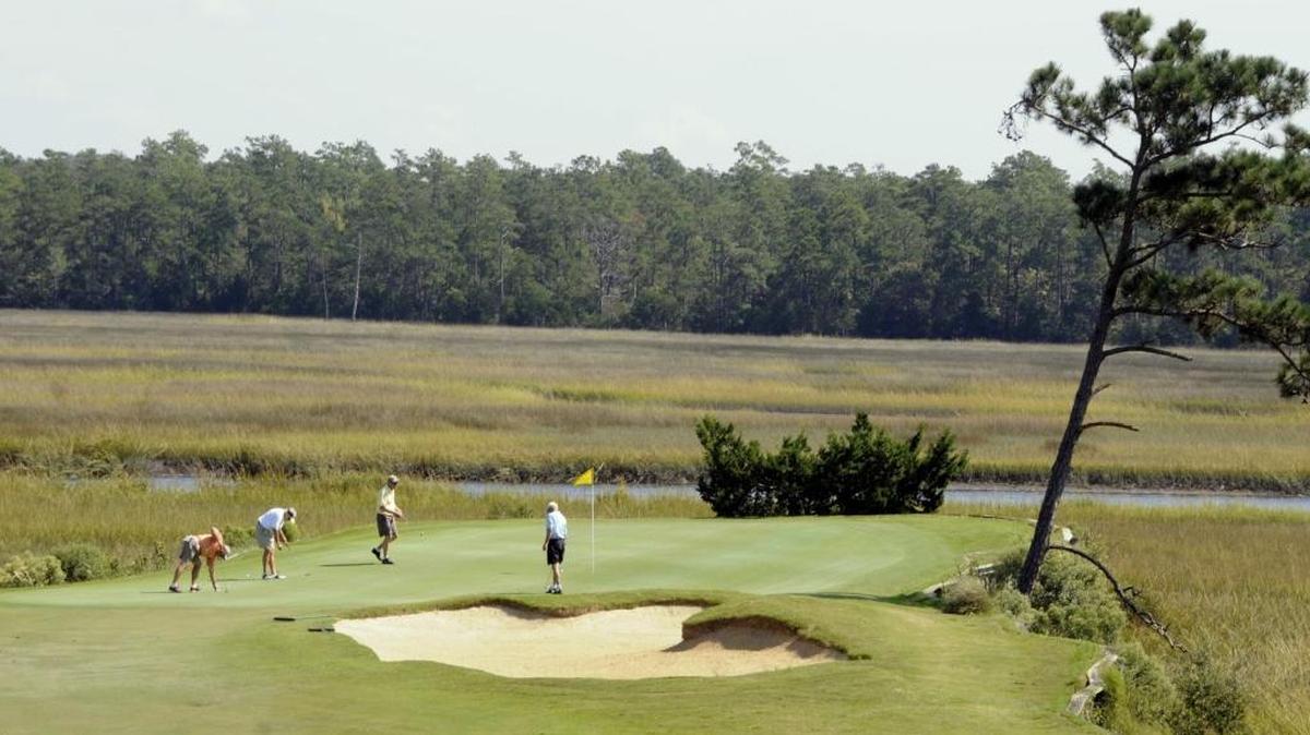Rivers Edge Golf Club and its 570-yard par-5 ninth hole (pictured) is a host course for the 21st National Father & Son Team Classic in July.