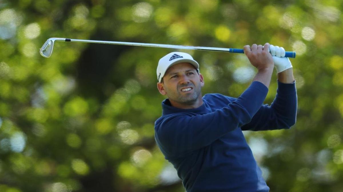 Sergio Garcia hits from the 4th tee on Friday during the second round of the 81st Masters tournament at the Augusta National Golf Club in Augusta, Ga.