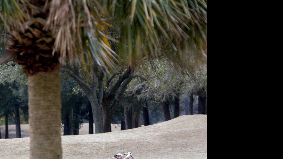 
USC Upstate’s Ryan Cornfield takes a shot during the Myrtle Beach Golf Holiday General Hackler Championship in March at The Dunes Golf and Beach Club.
