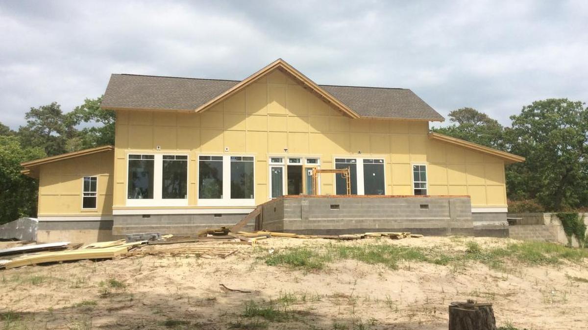 The back of the clubhouse being built at Arcadian Shores Golf Club.