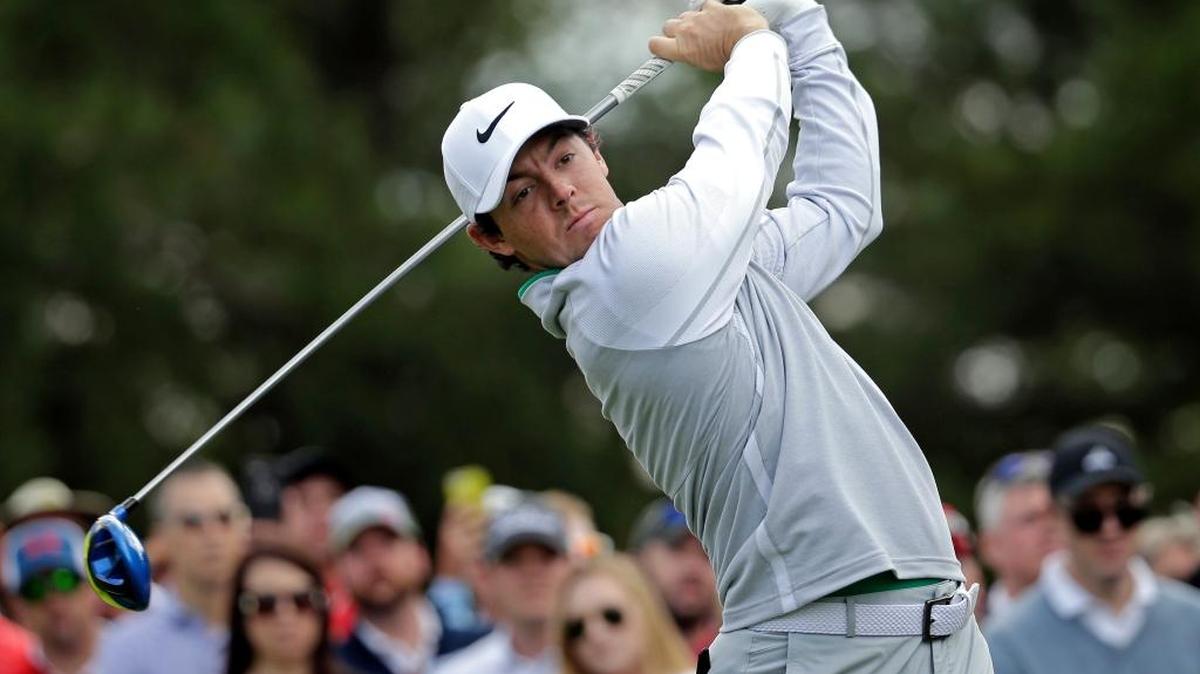 Rory McIlroy watches his tee shot on the fourth hole during the second round of the Wells Fargo Championship.