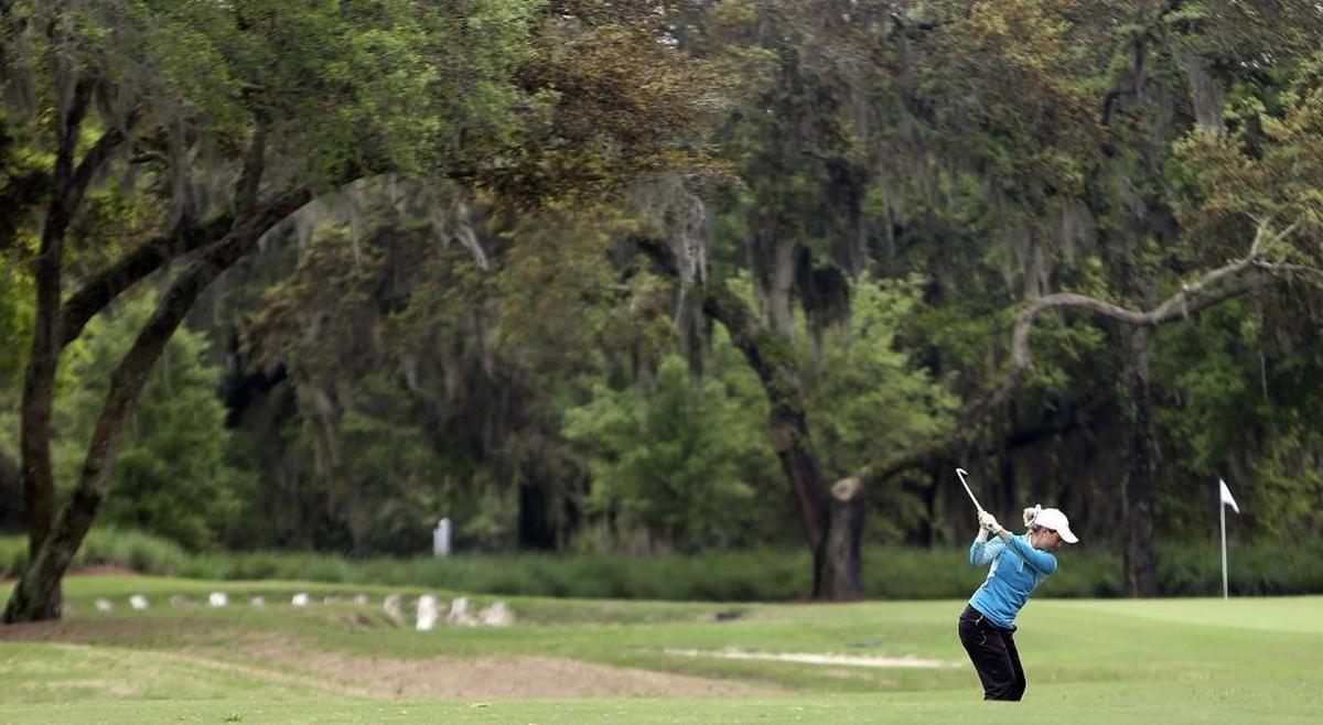 A college golfer plays at DeBordieu Club in Georgetown in March 2016.