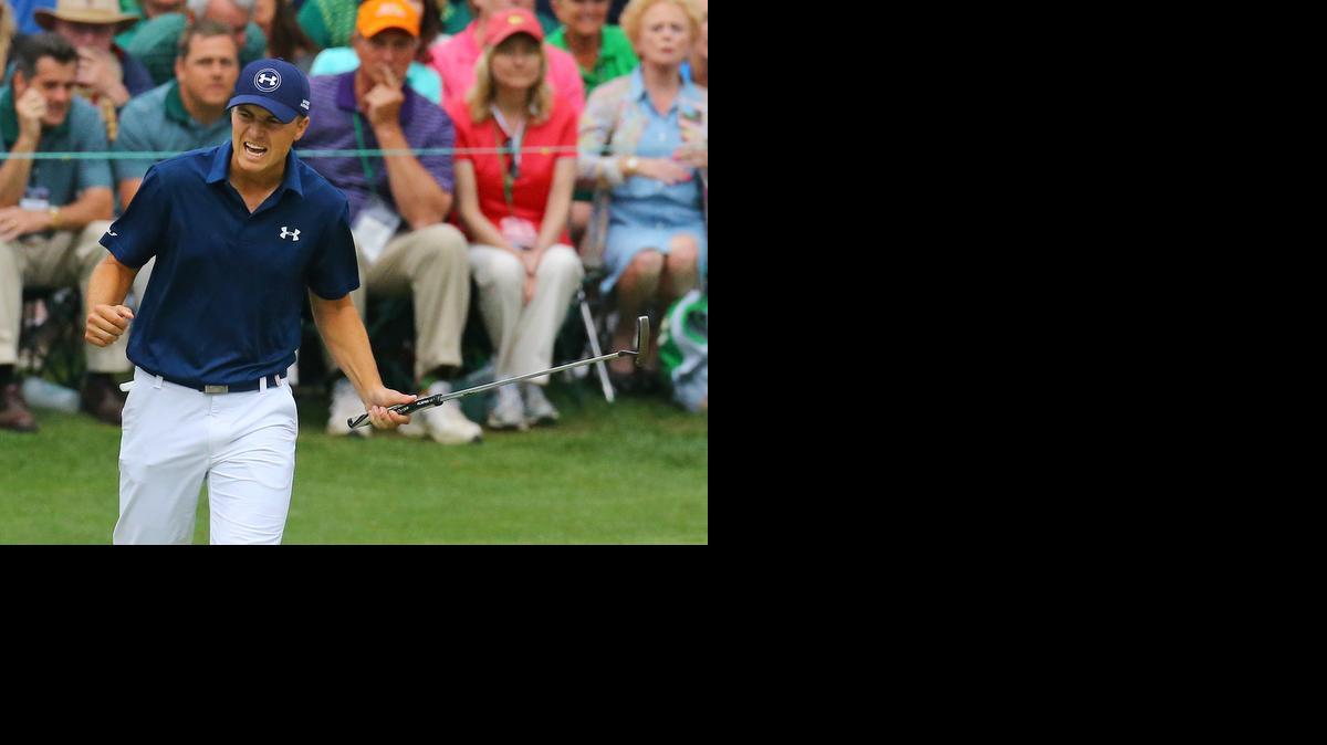 
Jordan Spieth reacts during the final round of his Masters win.
