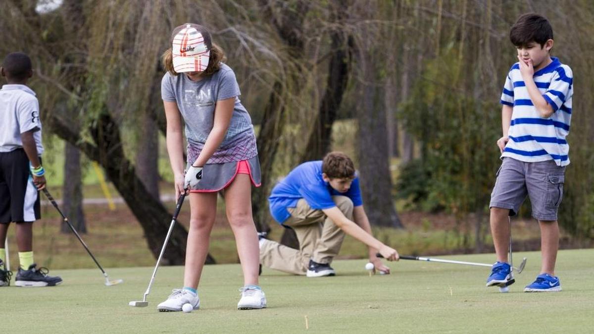 Area youth take part in First Tee of the Grand Strand golf at Eagle's Nest Golf Club last year.