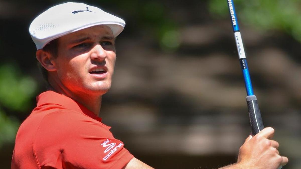 Bryson DeChambeau watches his tee shot on the 12th hole during the final round of the RBC Heritage.