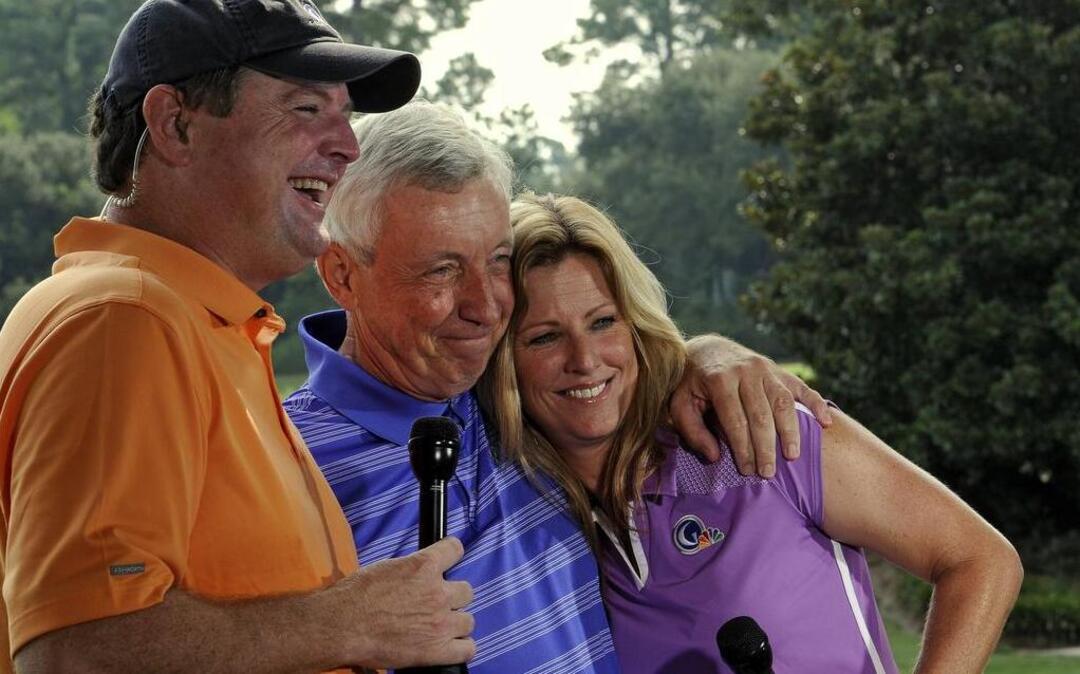 
Golf Channel personalities and South Carolina natives Kelly Tilghman (right) of North Myrtle Beach and Charlie Rymer (left) of Fort Mill share a laught with Gene Weldon at the end of their 2013 live remote broadcast, a part of the Golf Channel’s Morning Drive sports talk show, at Caledonia Golf & Fish Club. The show was all part of The First Tee of the Grand Strand’s Future Generations fundraising golf tournament.
