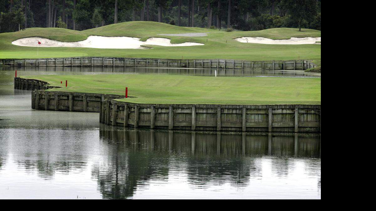 

The par-5 sixth hole at the Myrtle Beach National King’s North Course, known as The Gambler, is signature hole at the first golf course opened by the Myrtle Beach National Co. Arnold Palmer was commissioned to design the course.
