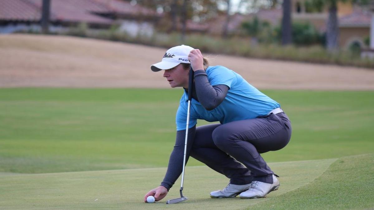Kathleen Sumner tries to find the perfect angle to the hole during this weekend’s Charles Tilghman CPGA Junior Championship.