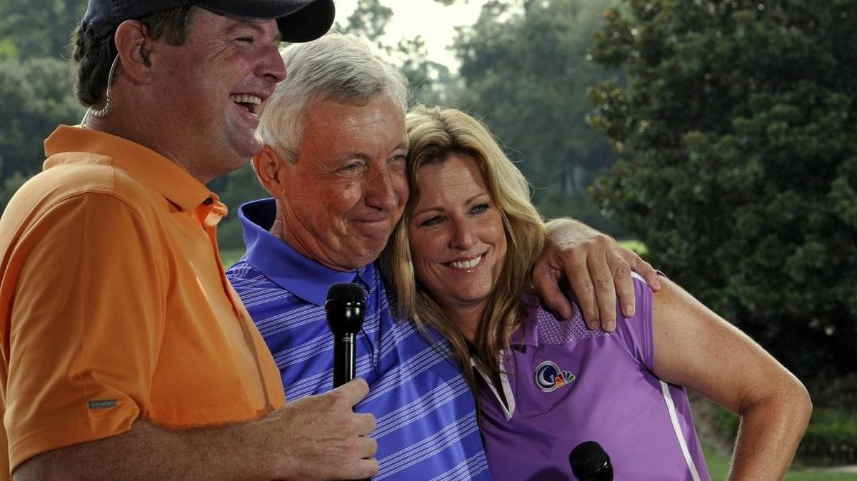 Gene Weldon, center, shares a laugh with Golf Channel personalities Kelly Tilghman (right) of North Myrtle Beach and Charlie Rymer of Fort Mill at The First Tee of the Grand Strand's Future Generations fundraising tournament in 2013.