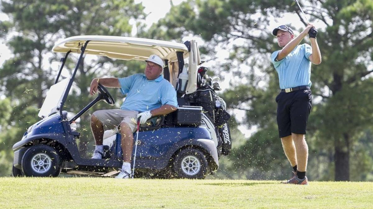 Bryan Kendrick (in cart) and son Bryce have won three of the past four National Father & Son Team Classic tournaments, including the past two.