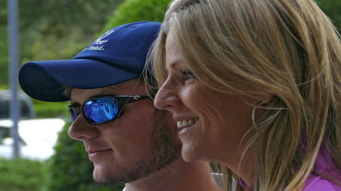 Golf Channel personality, Kelly Tilghman poses for a photo with First Tee golfer, Dillon Stone of Andrews before playing in the 2015 Todd Welden Invitational Future Generations Tournament in Honor of Carolyn Cudone at Caledonia Golf & Fish Club.