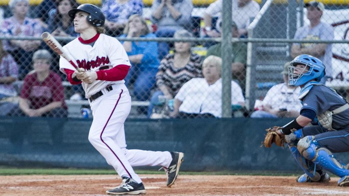 Waccamaw’s Shelton Rutherford hits one deep during one of the Warriors’ three games with rival Aynor this past season.