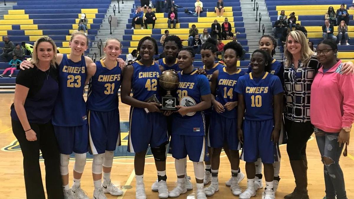 North Myrtle Beach girls basketball players and coaches celebrate after claiming the 2017 Shootout by the Sea championship. Over the course of the last week, tragedy has actually brought the team closer.