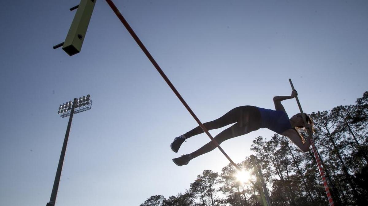 Pole vaulter Felicity Weber is one of several St. James track and field athletes taking a part in this weekend’s state track meet.
