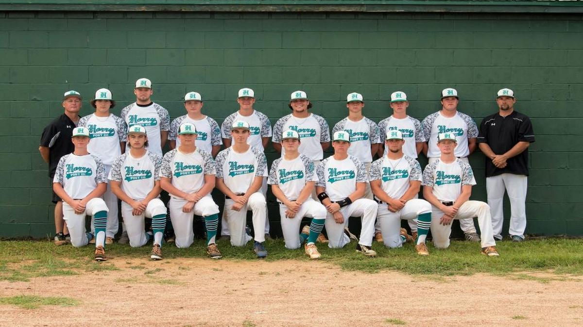 The Horry Post 111 baseball team qualified for this weekend’s state American Legion baseball tournament. On the front row from left to right: Hayden Franklin, Austin Cox, Kody Hanna, Caleb Lindaberry, Jim Cagle, Ethan Prosser, Reid Hardwick and Hayden Panos. Back row: Assistant coach Steve Hucks, Dylan Hanes, Keith Autry Benton, Cameron Lee, Caleb Nobles, Todd McClellan, Holden Nobles, Austin Cartrette, David Wellons and Post 111 manager Timmy Whittaker. Not pictured is Tristan Hartfield and Seth Ward.