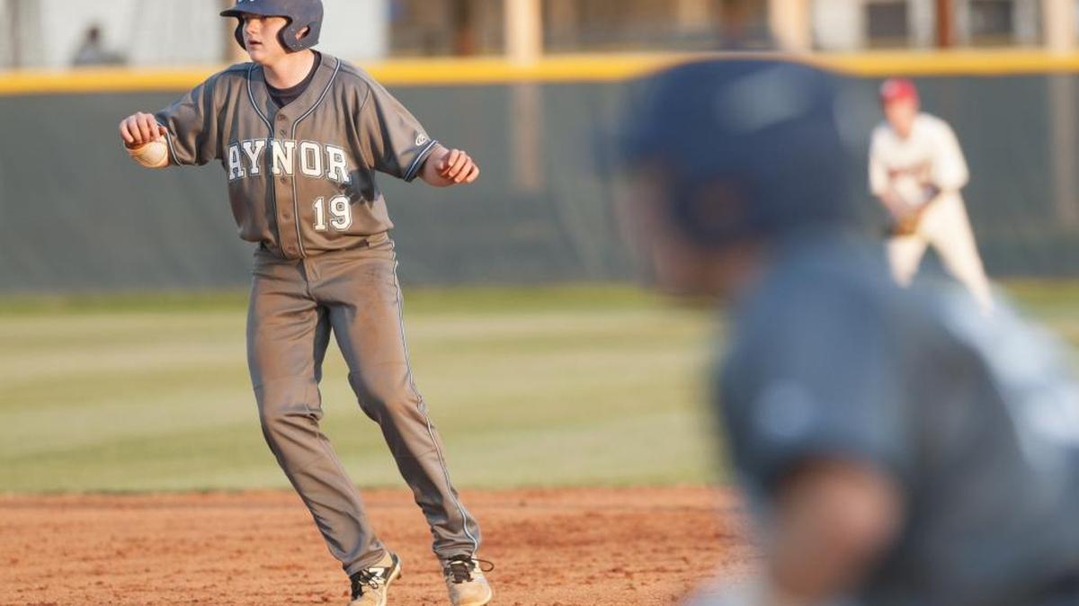Aynor’s Seth Ward gets a big lead off second during a game earlier this season.
