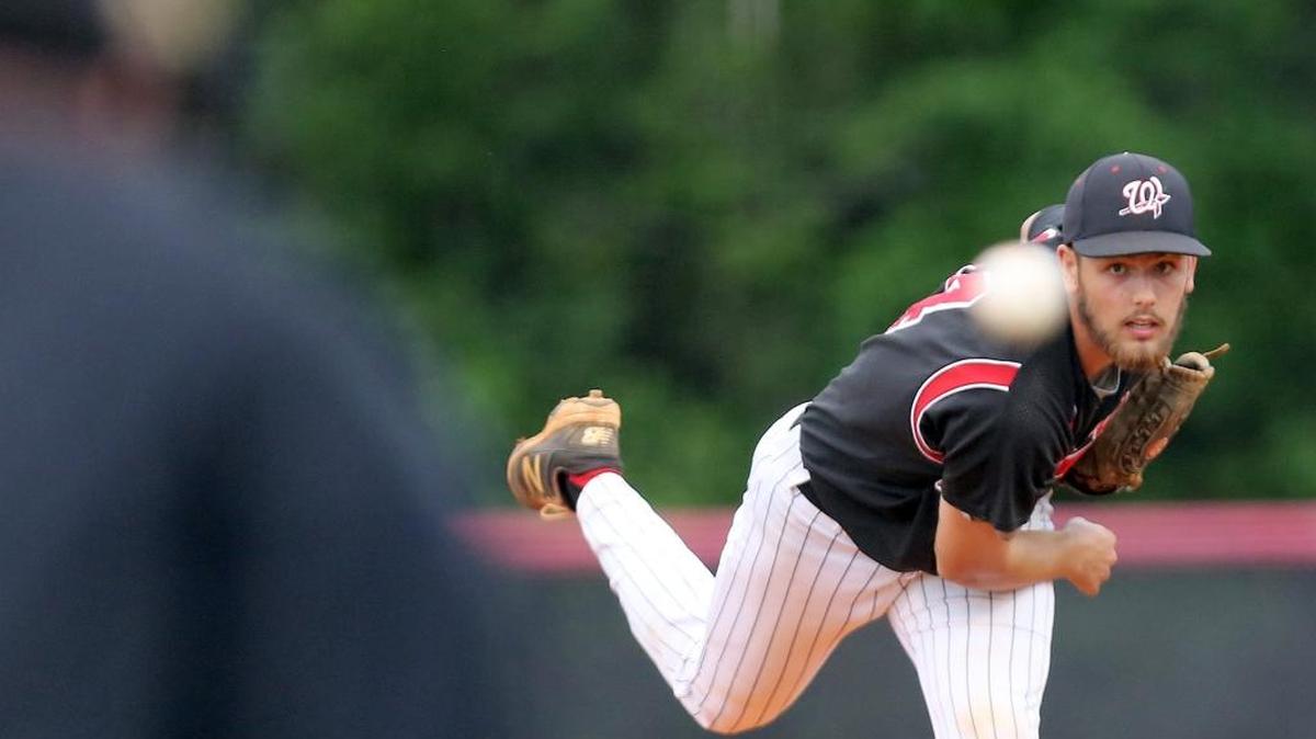 Waccamaw’s Reed Edwards hurls a pitch toward home plate during Tuesday’s Class 3A baseball playoff game against Timberland.