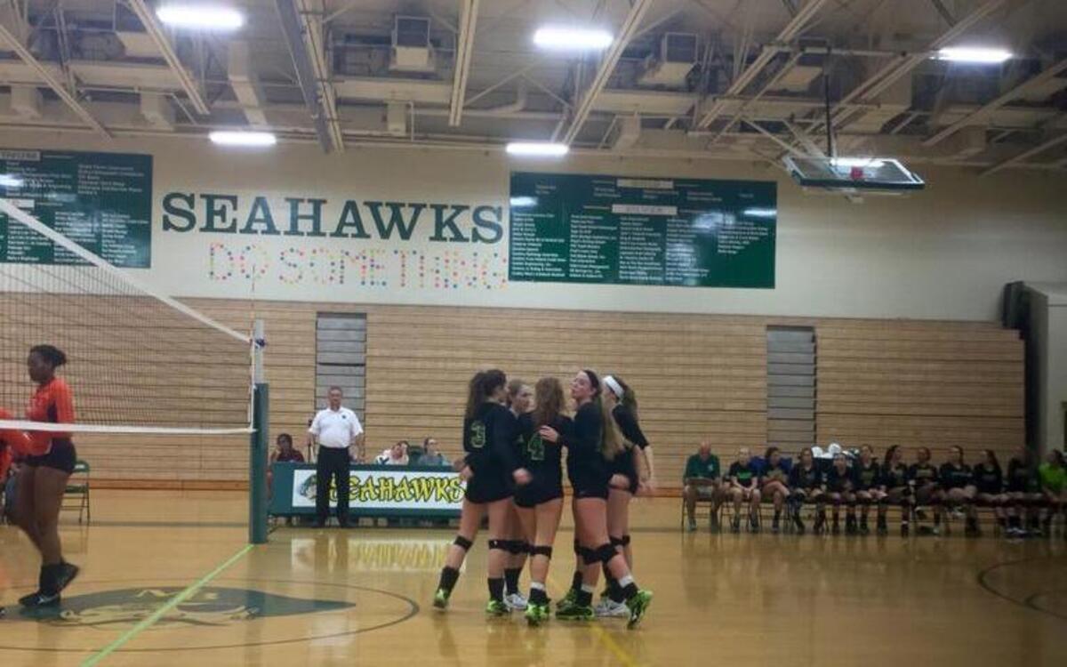 Myrtle Beach players huddle up during their match against Orangeburg-Wilkinson on Tuesday.