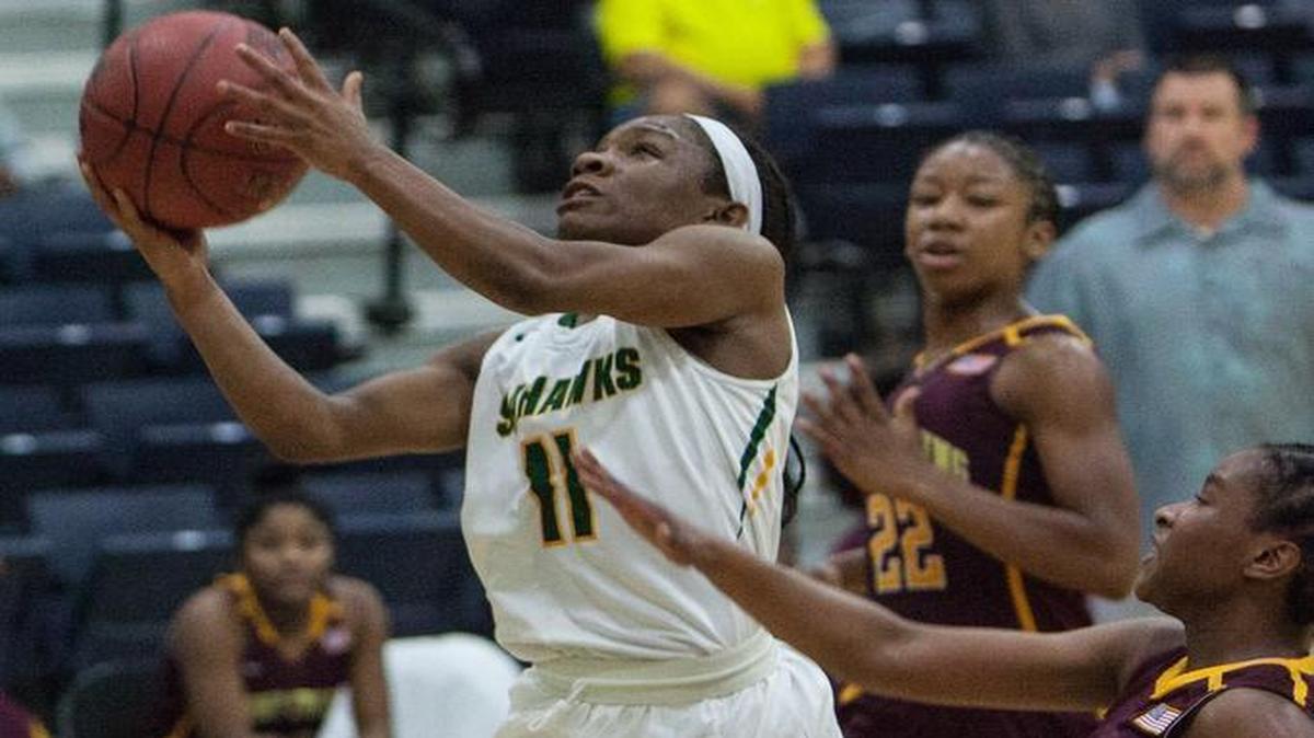 Myrtle Beach’s Keocia Walker goes up for a shot during Thursday’s opener for the Seahawks in the CresCom Basketball Holiday Invitational against Christ the King (N.Y.).