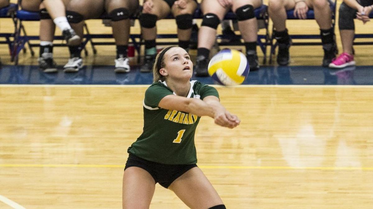 Myrtle Beach’s Darby Sheets goes for a dig in a game earlier this week.