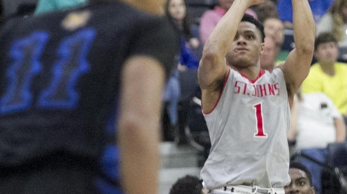 St. John's Anthony Cowan Jr. launches a three during its semifinal matchup wth Shadow Mountain (Ariz.) Wednesday at the Beach Ball Classic.