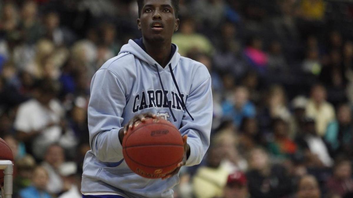 Mullins Jalek Felton fires from deep range during the Beach Ball Classic 3-point contest. The junior sharpshooter scored 55 points on Wednesday, a tournament record.