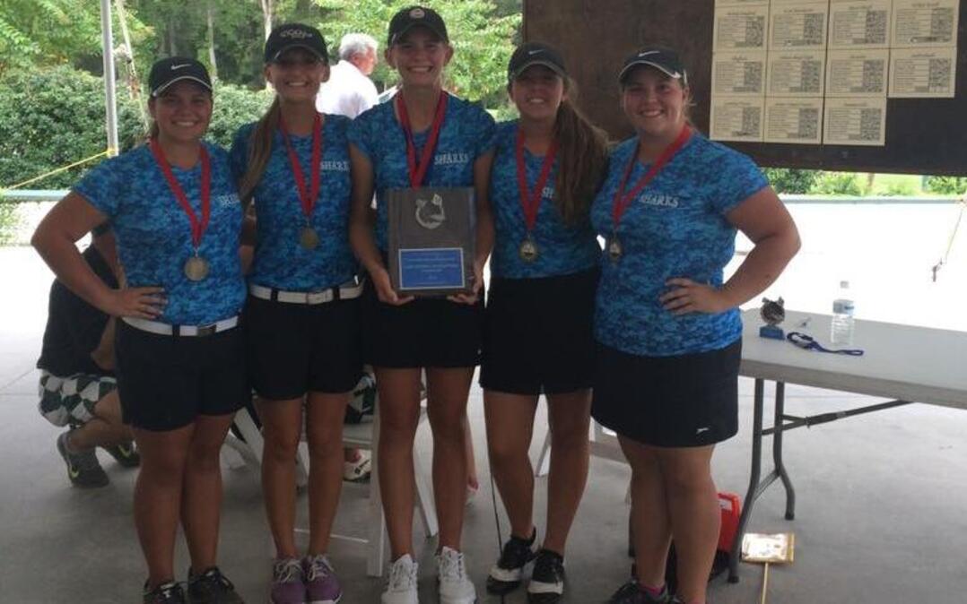 
The St. James girls golf team poses for a picture after winning the Lady Patriot Invitational in North Charleston on Monday.
