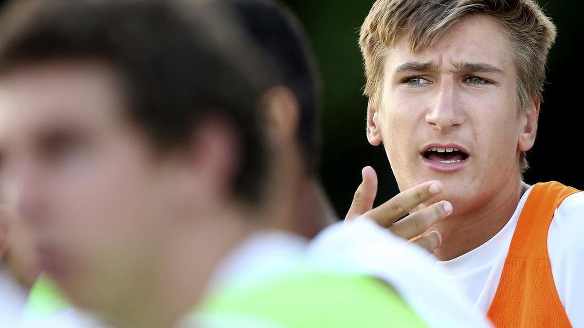 
The Myrtle Beach Mutiny’s Cole Gulledge looks on during the squad’s playoff game against Chatanooga FC last Saturday.
