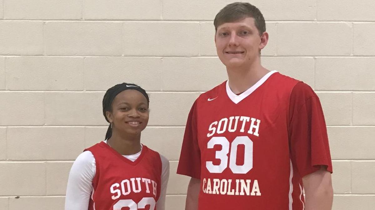 Myrtle Beach’s Nia Sumpter and Socastee 7-footer Jason Cudd took part in Saturday’s Carolinas All-Star Classic.
