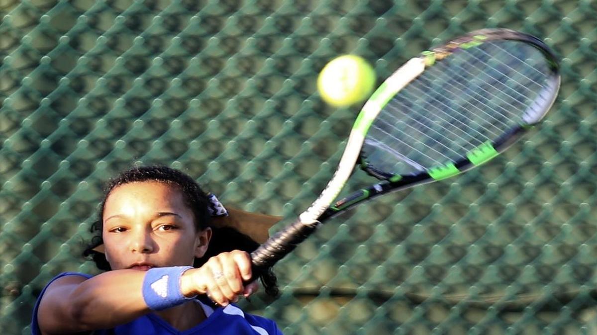 
North Myrtle Beach’s Makala Gore prepares for Thursday’s match against Myrtle Beach.
