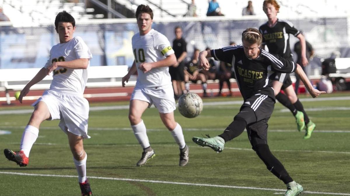 Socastee’s Chris Matlashewki sends a shot toward goal.
