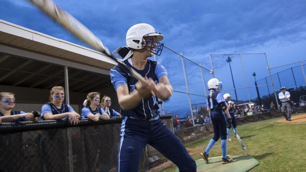 Aynor batters get a few practice swings in before a game during the 2017 season.