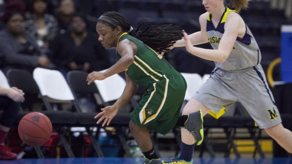 Myrtle Beach guard Keocia Walker (11) won the Hustle Award at the CresCom Bank Holiday Invitational in December.