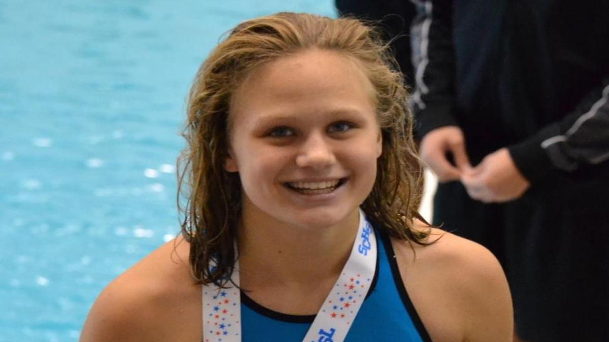 Myrtle Beach swimmer Olivia McGonigal after claiming a state title at last October’s state swim meet.