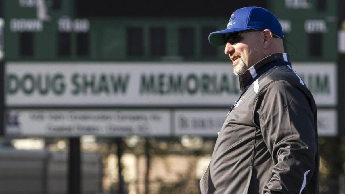 Doug Shaw Jr. is an assistant coach for the North team in this year's Touchstone Energy Bowl - North vs. South All-Star Game. The son of former Myrtle Beach head coach Doug Shaw Sr., for whom the school’s football stadium is named, he was assistant football coach and a baseball coach at Myrtle Beach High following the death of his father.