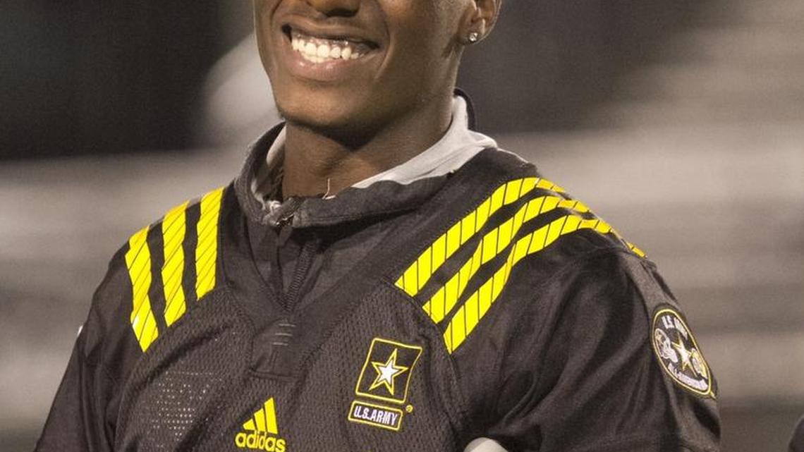 Conway’s Bryan Edward receives his jersey for the U.S. Army All-American Bowl prior to the Tigers’ game against Westwood on Friday.