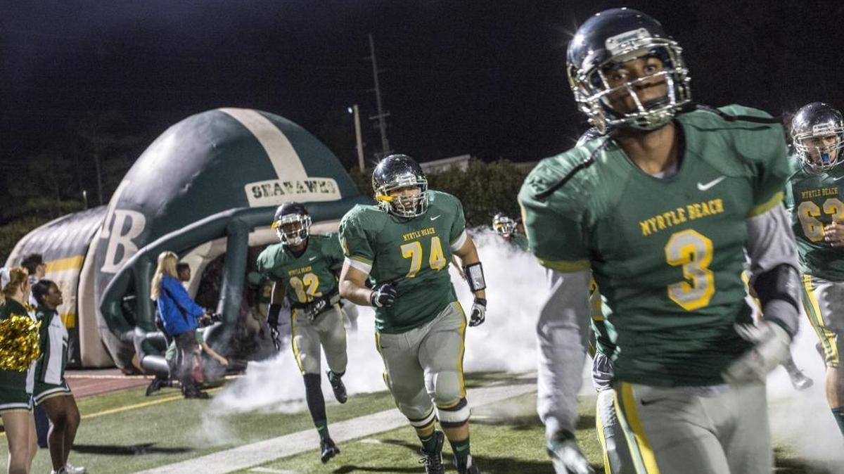 The Myrtle Beach football team is taking on Midland Valley in the Class AAA Lower State championship game tonight.