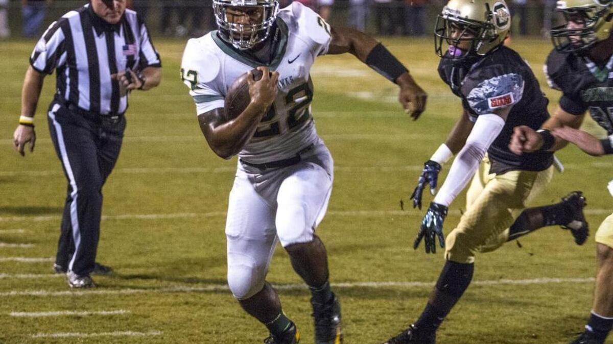 
With a big game this week, Myrtle Beach’s Brandon Sinclair (left) could take over as the area’s leading rusher because Dyverse Simmons and Carolina Forest have a bye week.
