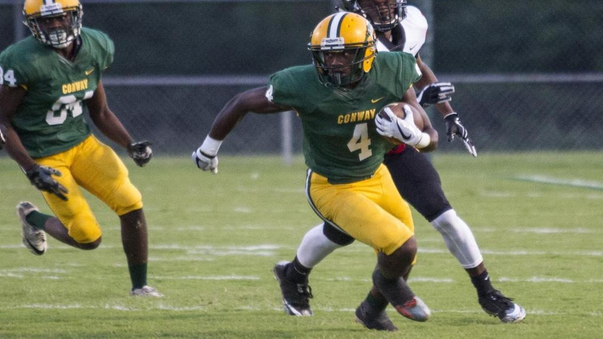 Conway wide receiver Juwan Moody finds running room during a game earlier this season.