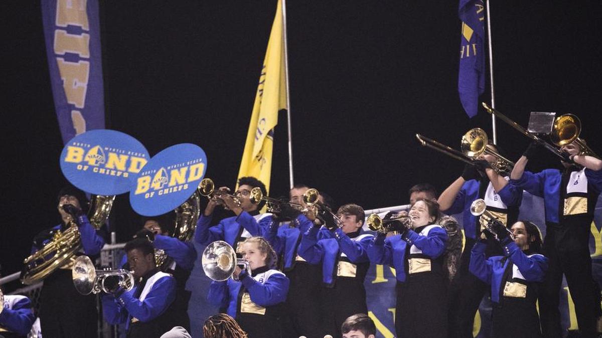 The North Myrtle Beach band plays. North Myrtle Beach got to an early lead in the second round of Class 4A playoffs Friday night. Nov 16, 2018.