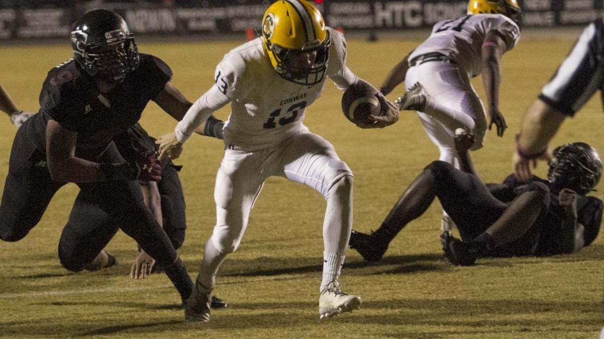 Conway quarterback Peyton Derrick has been hot of late, scoring 11 touchdowns in the past two games. He leads the Grand Strand with 28 touchdowns on the season.