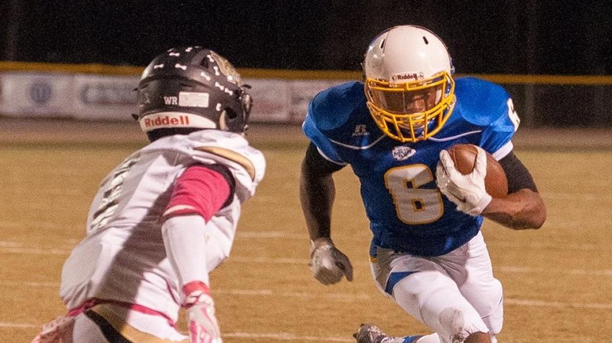 Nick Vereen runs for good yardage against Marlboro County last Friday night.