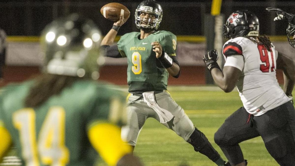 Myrtle Beach quarterback Drayton Arnold finished his high school career with 8,516 passing yards and 103 touchdowns.