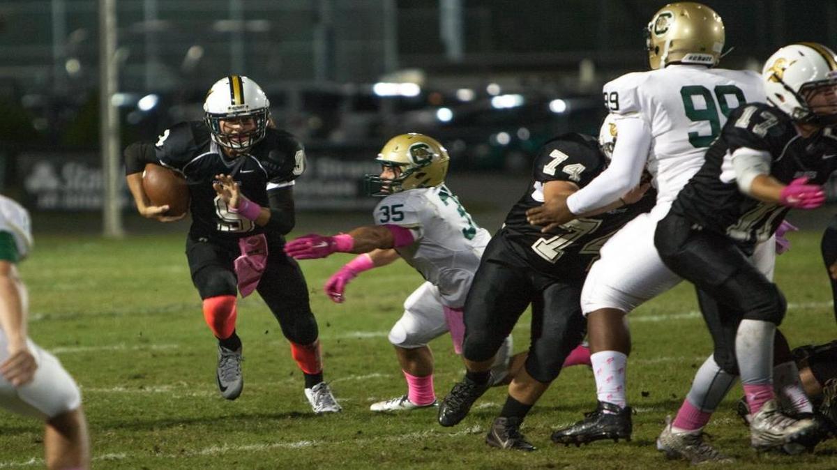 Socastee quarterback Hunter Illing (left) completed 60 percent of his passes for 710 yards while also running for 140 yards.