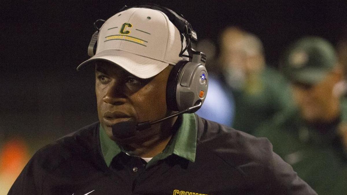 Conway interim football coach Carlton Terry surveys the action during a game this past season.
